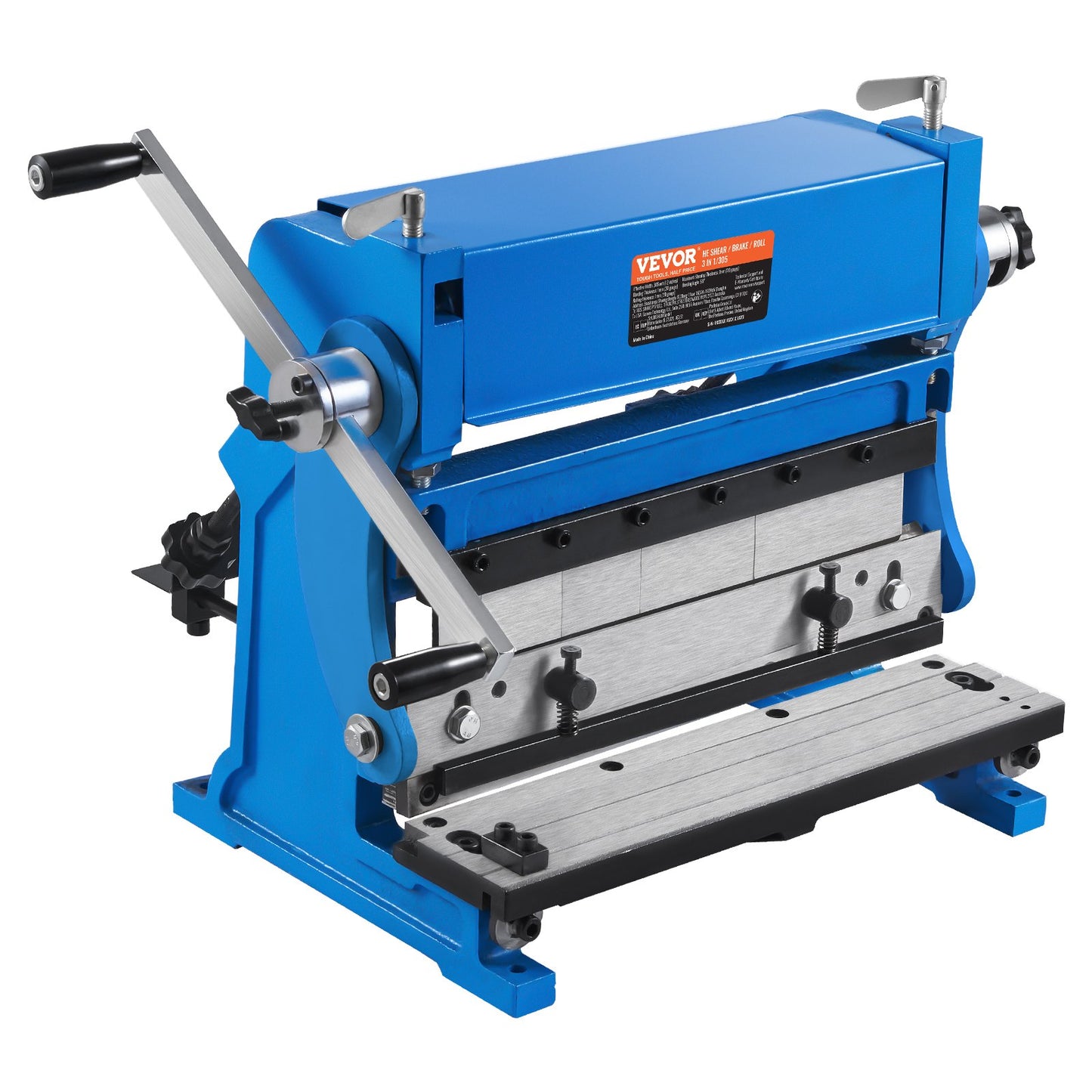 VEVOR Sheet Metal Brake, 305 mm, 3-In-1 Combination Shear Brake Roll Machine, 1