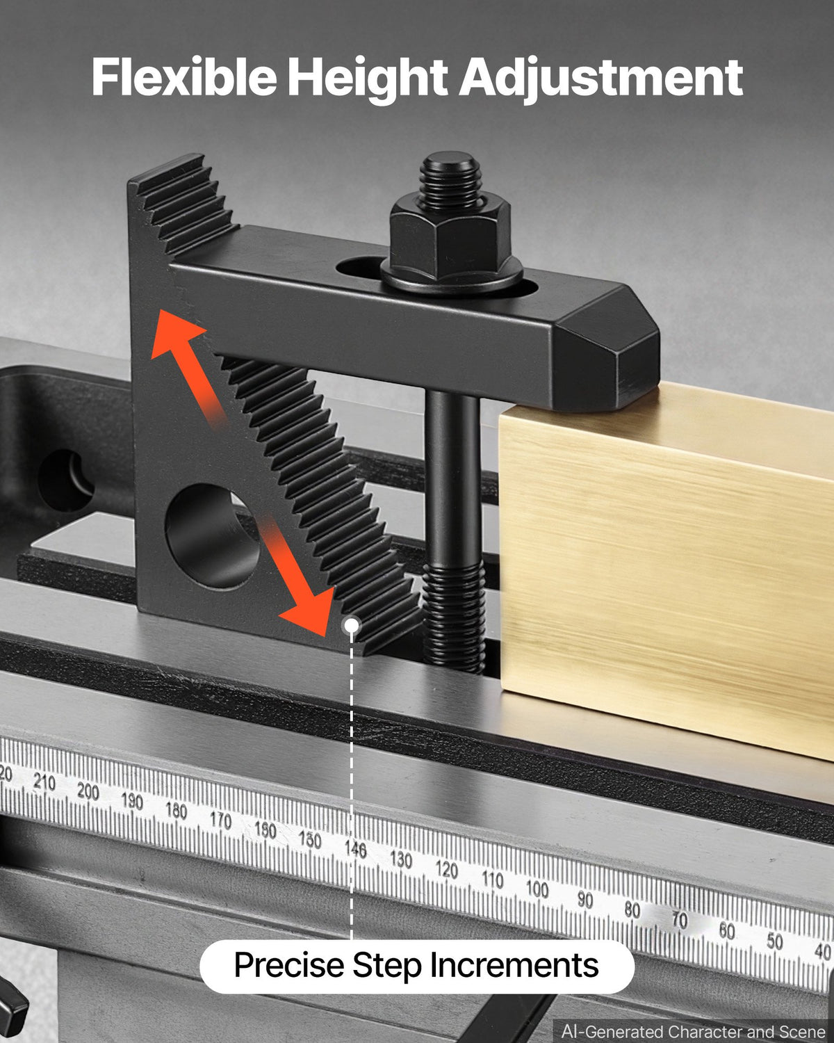 58 Piece 5/8" T-Slot Clamping Kit Hold Down Clamp 1/2"-13 Stud Size, for Bridgeport Mills, Standard Milling Machine, Drill Press, Heat Treated and Precision Ground, Flexible Height Adjustment