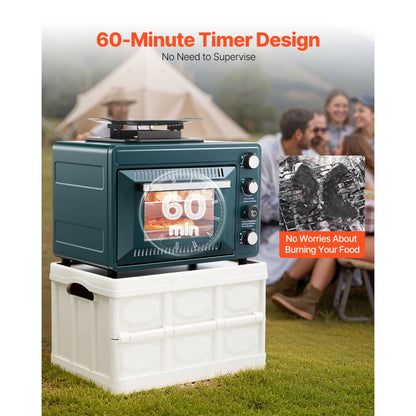 VEVOR Outdoor Oven 2-in-1 Portable Gas Camping Stove Oven Combo Adjustable Fire