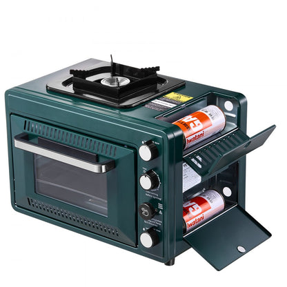 VEVOR Outdoor Oven 2-in-1 Portable Gas Camping Stove Oven Combo Adjustable Fire