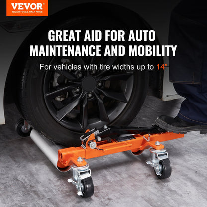 Heavy-Duty Ratcheting Wheel Dolly, 1360 kg Capacity, 2-Pack for Auto & Truck