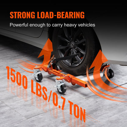 Heavy-Duty Ratcheting Wheel Dolly, 1360 kg Capacity, 2-Pack for Auto & Truck