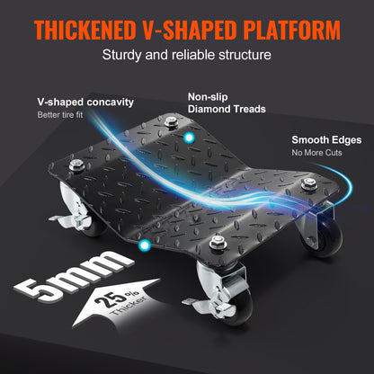 VEVOR Car Dolly Wheel Tire Dolly 4 PCS Heavy Duty Skate Auto Repair Dolly 6000LB