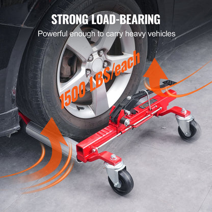 VEVOR Wheel Dolly Heavy Duty Vehicle Positioning Tire Car Lifter 1500Lbs 4 Pack