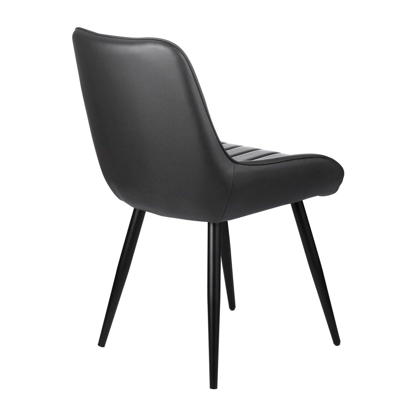 Modern Dining Room Accent Chairs Set of 8, Upholstered Fabric Side Chair for Dining Tables, Space-Saving Kitchen Table Chair with Thick Cushions and Metal Legs, Black