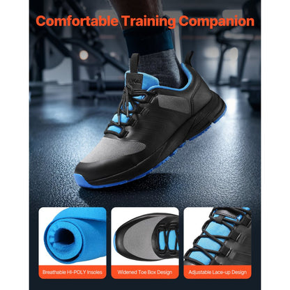 VEVOR Cross Training Shoes M Width Sneakers US Size 12 Wide Toe Box Shoes Black