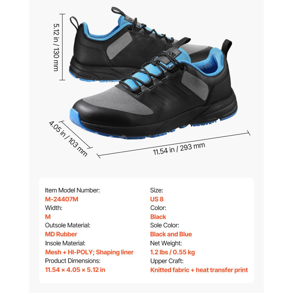 Cross Training Shoes M Width Sneakers US Size 8 Wide Toe Box Shoes Black