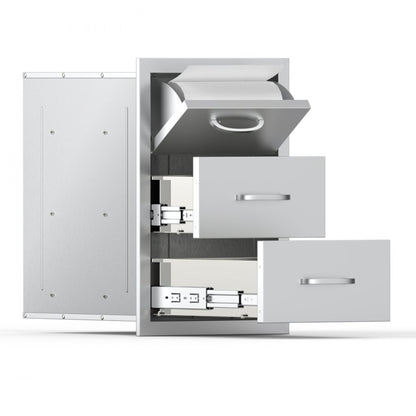 VEVOR Outdoor Kitchen Drawers Triple BBQ Access Drawers Island 16.5x29x20.5 in