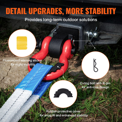 50 mm Shackle Hitch Receiver D-Ring for Truck/Jeep, 20T Capacity