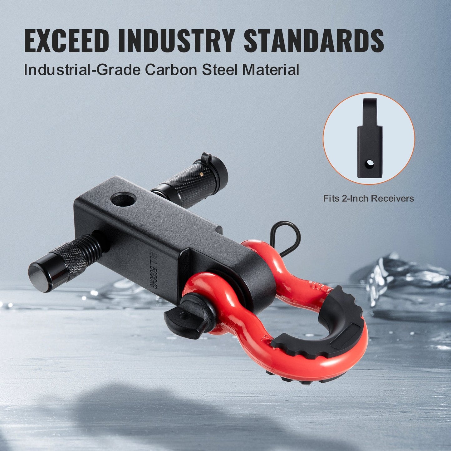 50 mm Trailer Shackle Hitch Receiver, 29.9T Capacity for Trucks & Jeeps