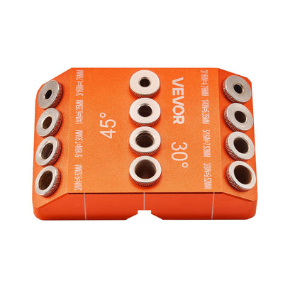 Drill Guide, 30/ 45/ 90 Degree Angle 4 Sizes Portable Precision Drilling Guide Jig, for Drilling Angled or Horizontal Holes, Aluminum Alloy, for Deck Cable Railing Wood Post Stair Handrail