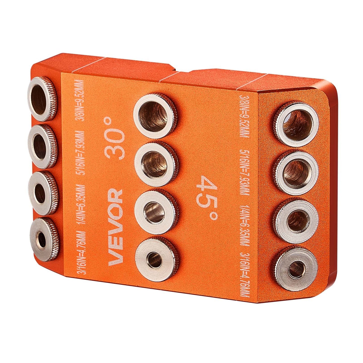 Drill Guide, 30/ 45/ 90 Degree Angle 4 Sizes Portable Precision Drilling Guide Jig, for Drilling Angled or Horizontal Holes, Aluminum Alloy, for Deck Cable Railing Wood Post Stair Handrail