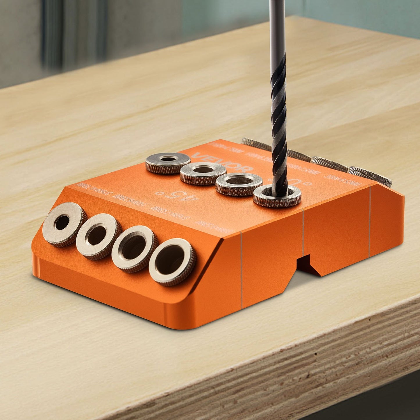 Drill Guide, 30/ 45/ 90 Degree Angle 4 Sizes Portable Precision Drilling Guide Jig, for Drilling Angled or Horizontal Holes, Aluminum Alloy, for Deck Cable Railing Wood Post Stair Handrail