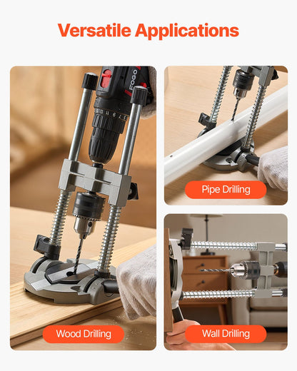 Drill Guide, Multi-Angle Press Portable Precision Drilling Guide Jig Attachment, with Large Handle and Mounting Holes, Aluminum Alloy, for Drilling Angled or Straight Holes, for Wood Working