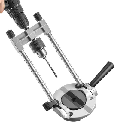 Drill Guide, Multi-Angle Press Portable Precision Drilling Guide Jig Attachment, with Large Handle and Mounting Holes, Aluminum Alloy, for Drilling Angled or Straight Holes, for Wood Working