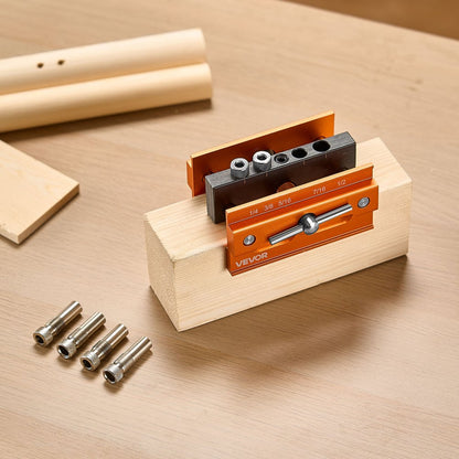 VEVOR Doweling Jig Kit Self Centering Dowel Drill Jig Kit for Straight Holes