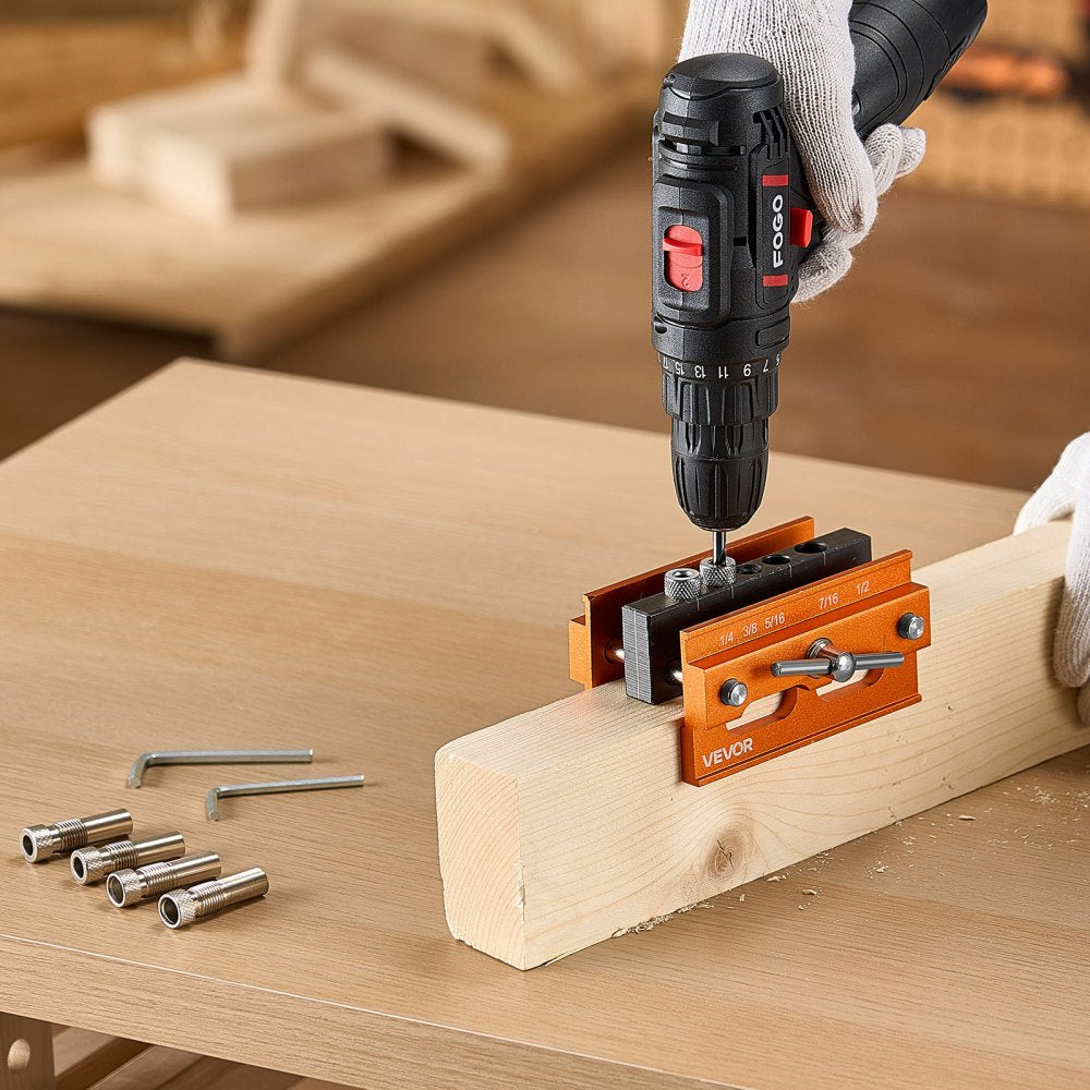 VEVOR Doweling Jig Kit Self Centering Dowel Drill Jig Kit for Straight Holes