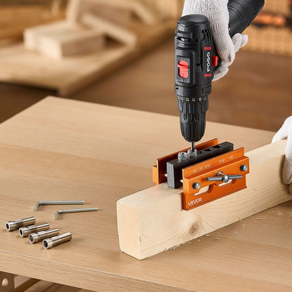 VEVOR Doweling Jig Kit Self Centering Dowel Drill Jig Kit for Straight Holes