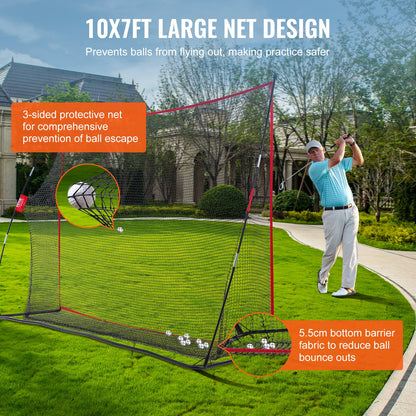 VEVOR Golf Practice Hitting Net, Huge 10.8x7ft Golf Net, Personal Driving Range