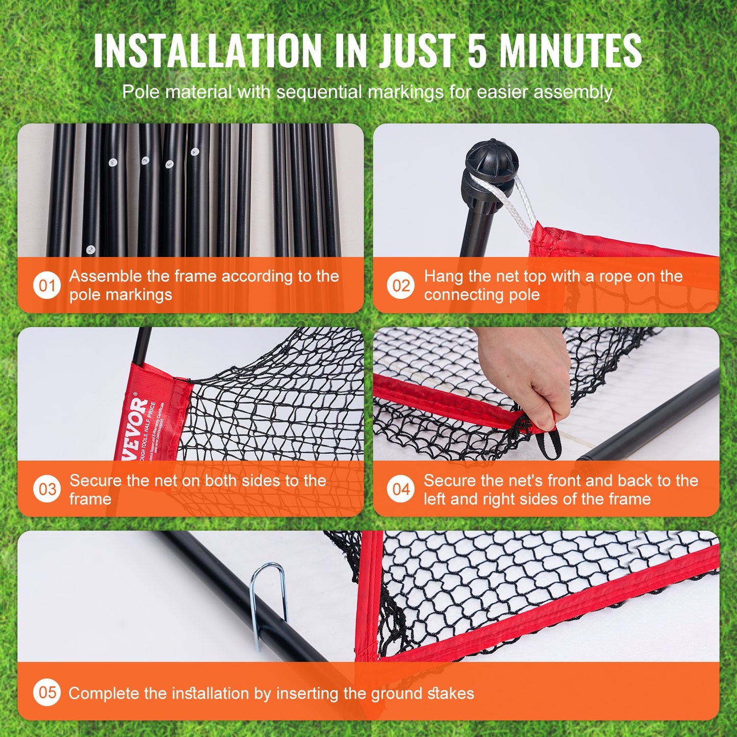 VEVOR Golf Practice Hitting Net, Huge 10.8x7ft Golf Net, Personal Driving Range