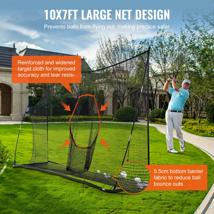 Portable 3.3x2.1m Golf Practice Net for Indoor/Outdoor Use - Easy Setup