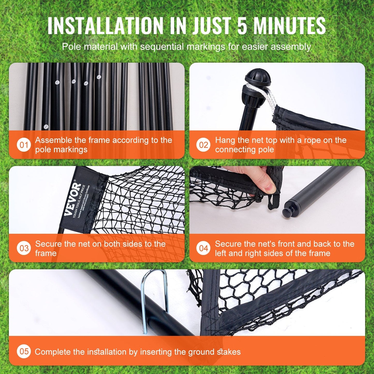 Portable 3.3x2.1m Golf Practice Net for Indoor/Outdoor Use - Easy Setup