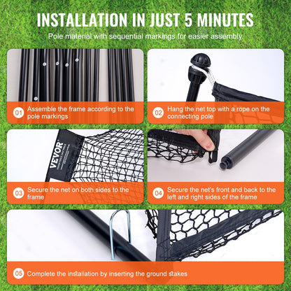 Portable 3.3x2.1m Golf Practice Net for Indoor/Outdoor Use - Easy Setup