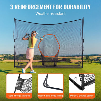 Portable 3.3x2.1m Golf Practice Net for Indoor/Outdoor Use - Easy Setup