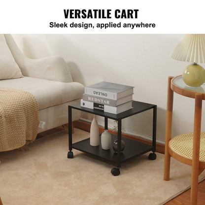 VEVOR Printer Stand 2-Tier Rolling Printer Cart with Wheels and Storage Shelves