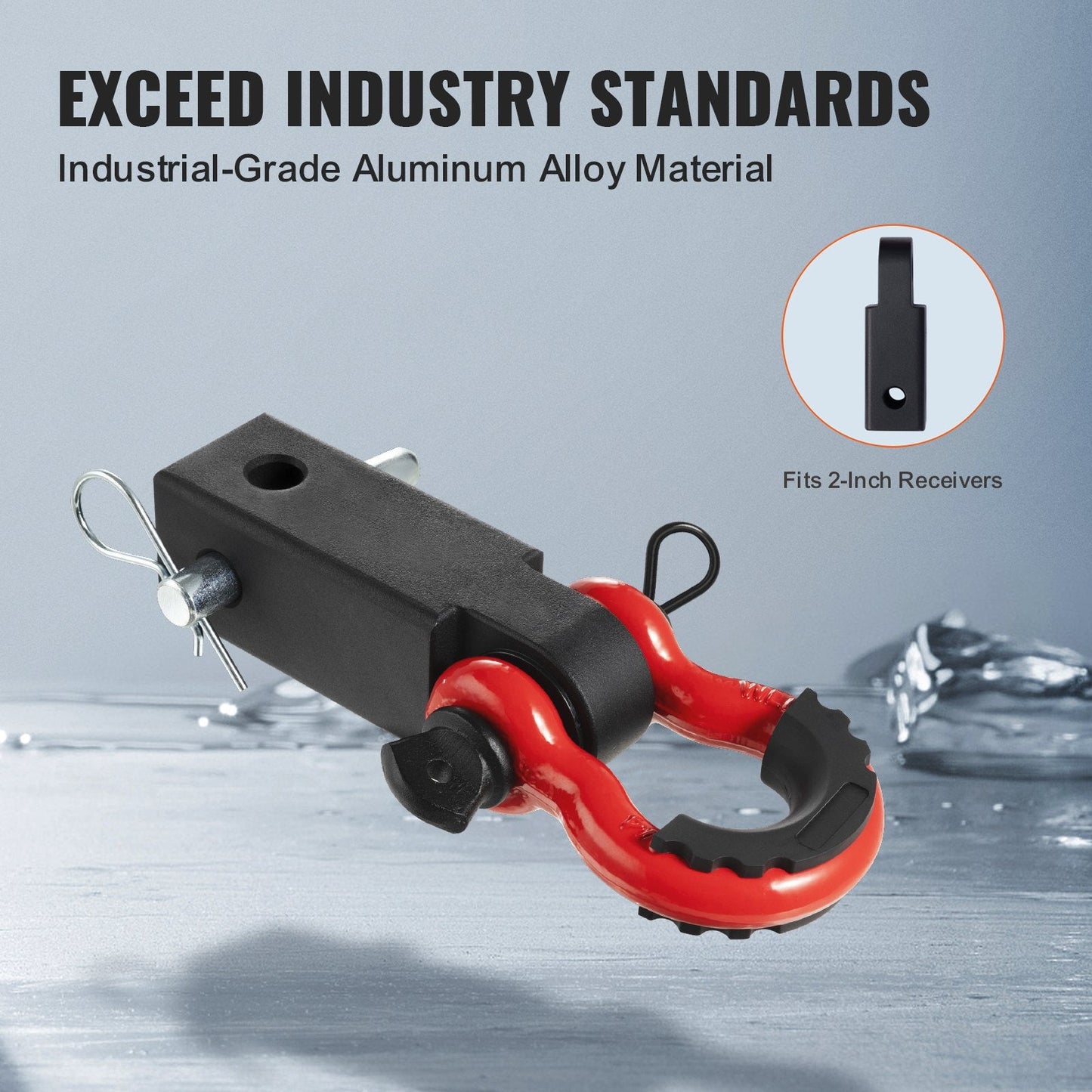 Heavy-Duty 50 mm Shackle Hitch Receiver for Trucks & Jeeps, 24T Capacity