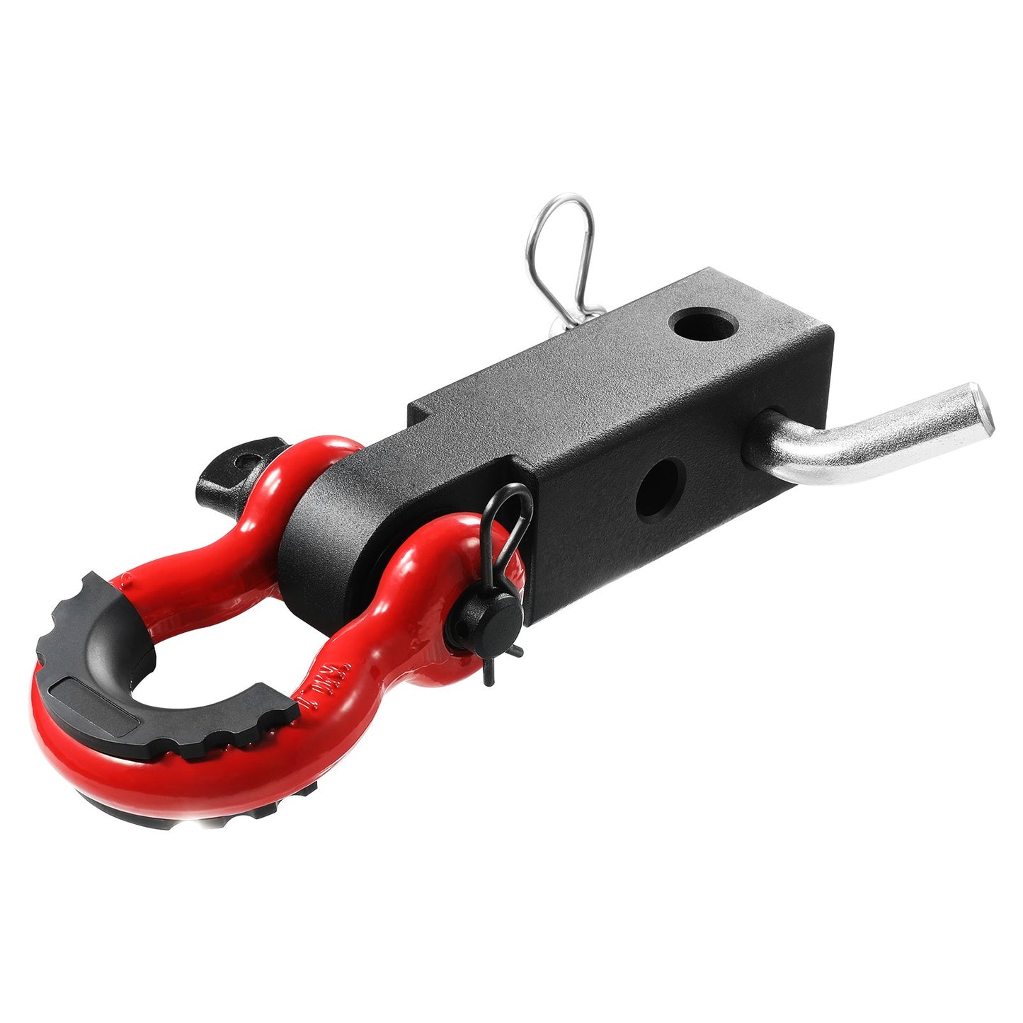 Shackle Hitch Receiver 50 mm, 29.9 Tons Breaking Strength, D Ring Shackle with Trailer Hitch Lock Pin, Heavy Duty Towing Accessories for Trucks, Jeeps, Off-Road Vehicle Recovery, Aluminum Alloy