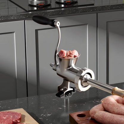 Manual Meat Grinder 304 Stainless Steel Mincer Sausage Stuffer Table Clamp