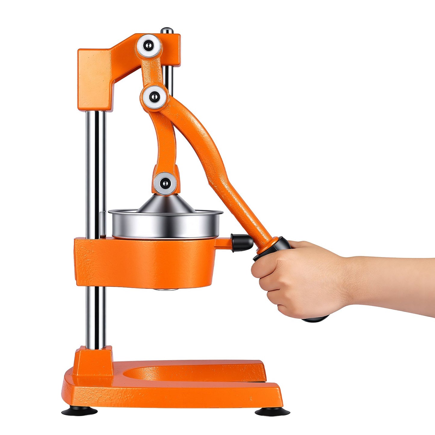 Manual Citrus Juicer, 395mm Tall Hand Press Orange Juicer, Manual Fresh Juice Extractor for Lemon Pomegranate Grapefruit, Heavy-Duty Cast Iron, Easy to Clean, Home & Commercial Use, Orange