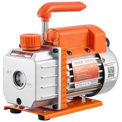 18.93 L Vacuum Chamber with Pump, 3.5 CFM 99 L/min, Single Stage Vacuum Pump, Stainless Steel Degassing Chamber Kit, Tempered Glass Lid, 1.5 m Hose, for Stabilizing Wood Degassing Silicone Resin