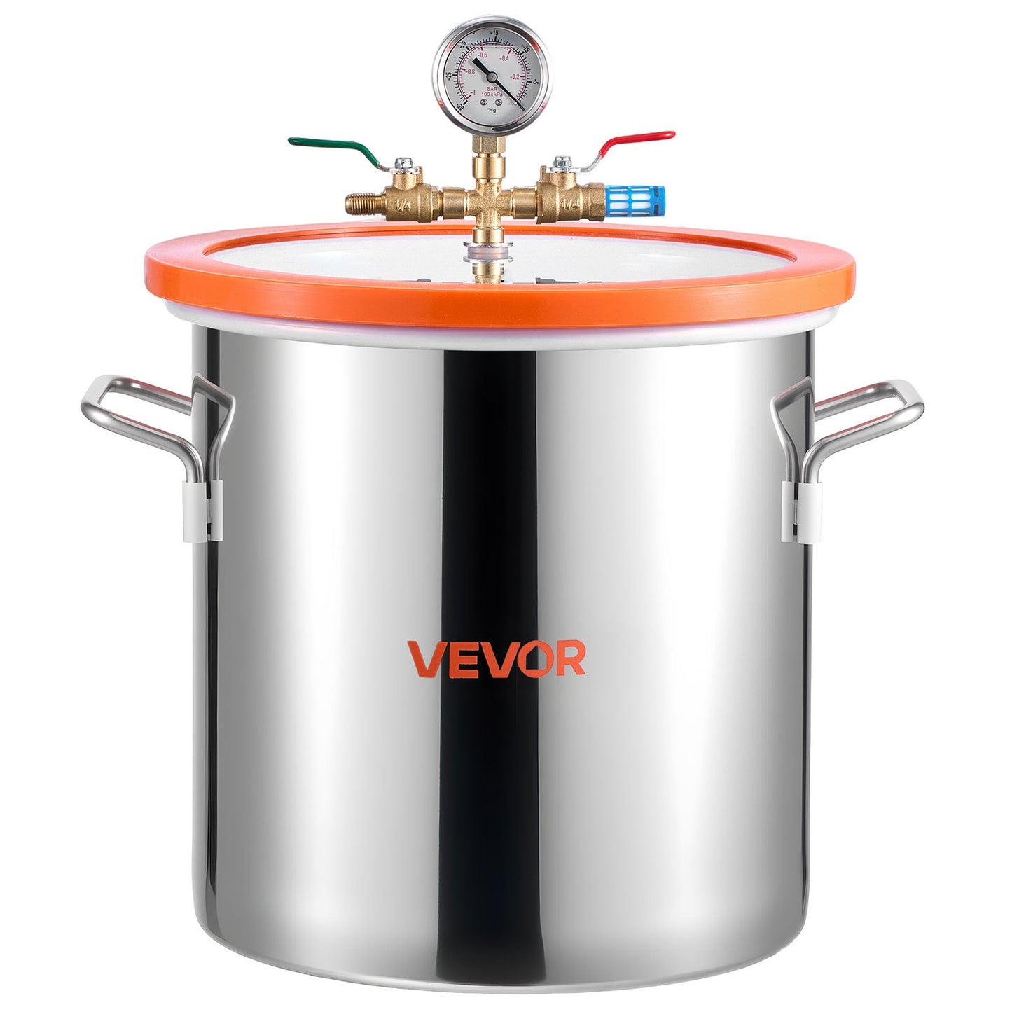 18.93 L Vacuum Chamber with Pump, 3.5 CFM 99 L/min, Single Stage Vacuum Pump, Stainless Steel Degassing Chamber Kit, Tempered Glass Lid, 1.5 m Hose, for Stabilizing Wood Degassing Silicone Resin