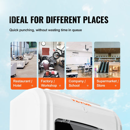 Employee Time Clock with 6 Punches/Day, Includes 102 Cards & Ink Ribbon