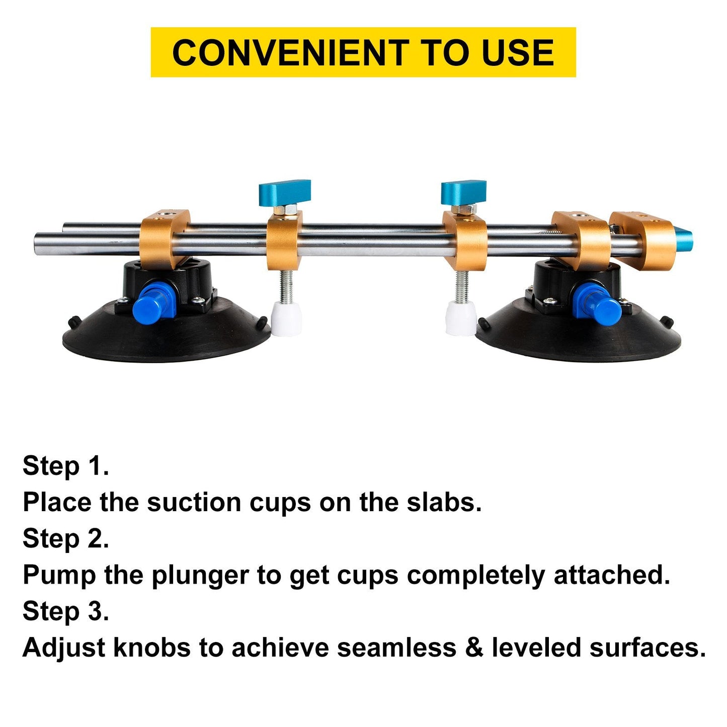 Suction Cup Stone Seam Setter with Adjustable Knob, 120 kg Max Suction Capacity