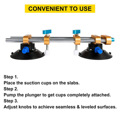 Suction Cup Stone Seam Setter with Adjustable Knob, 120 kg Max Suction Capacity