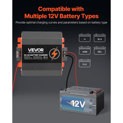 VEVOR 12V 30A DC to DC Charger Battery Charger 375W for Lead-Acid Lithium AGM
