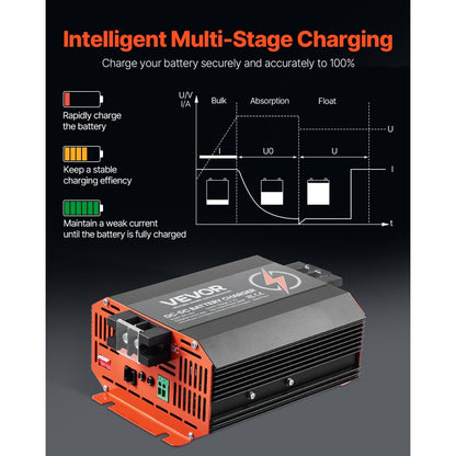VEVOR 12V 40A DC to DC Charger Battery Charger 500W for Lead-Acid Lithium AGM