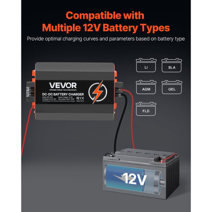 VEVOR 12V 60A DC to DC Charger Battery Charger 750W for Lead-Acid Lithium AGM
