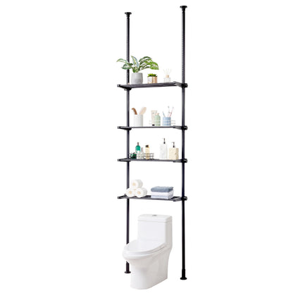4-Tier Bathroom Shelf Rack with Adjustable Height and Width, Space Saver Organizer
