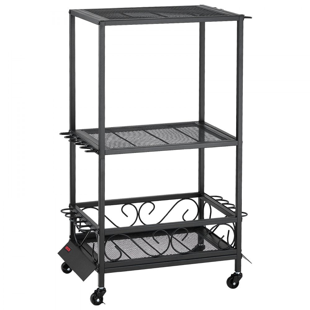 VEVOR 10 Pole Fishing Rod Holder Fishing Rack Cart Organizer for Garage Wheels