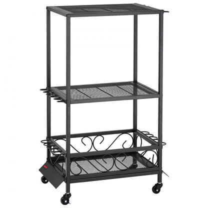 VEVOR 10 Pole Fishing Rod Holder Fishing Rack Cart Organizer for Garage Wheels