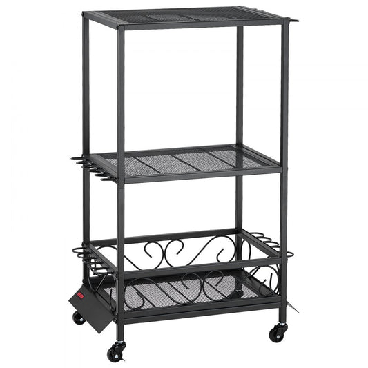VEVOR 10 Pole Fishing Rod Holder Fishing Rack Cart Organizer for Garage Wheels