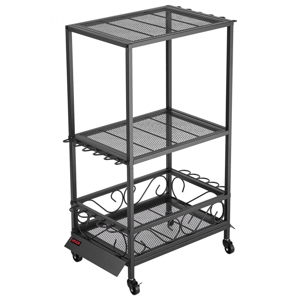 VEVOR 10 Pole Fishing Rod Holder Fishing Rack Cart Organizer for Garage Wheels