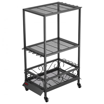 VEVOR 10 Pole Fishing Rod Holder Fishing Rack Cart Organizer for Garage Wheels