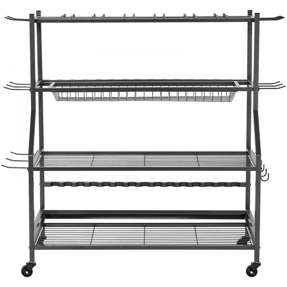 VEVOR 15 Pole Fishing Rod Holder Fishing Rack Cart Organizer for Garage Wheels