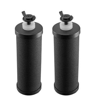 Water Filters Replacement, Purification Elements, Activated Carbon Replacement Filters, Easy to Replace Water Filter, Gravity Water Filter System, Compatible with Most Brands, Pack of 2, Black