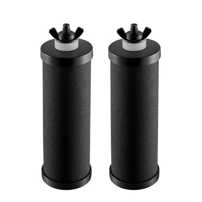 Water Filters Replacement, Purification Elements, Activated Carbon Replacement Filters, Easy to Replace Water Filter, Gravity Water Filter System, Compatible with Most Brands, Pack of 2, Black